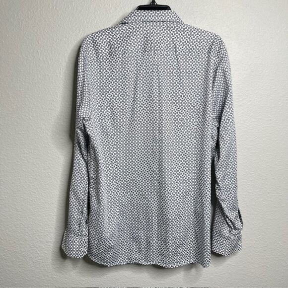 Ted Baker London Black & White Geometric Button Up Shirt Like New! Size 5 - Picture 6 of 16